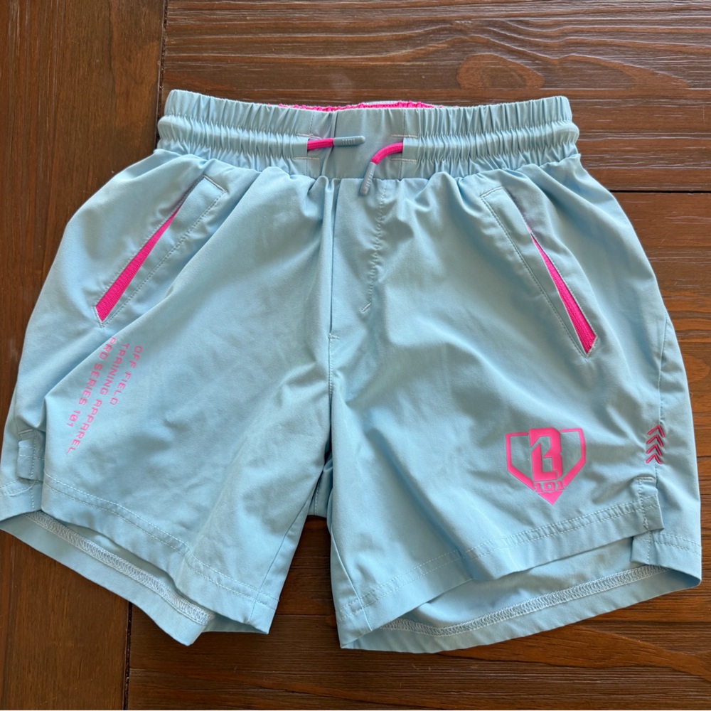 Baseball Lifestyle 101 Pro Series Youth Medium Shorts (Cotton Candy Blue)